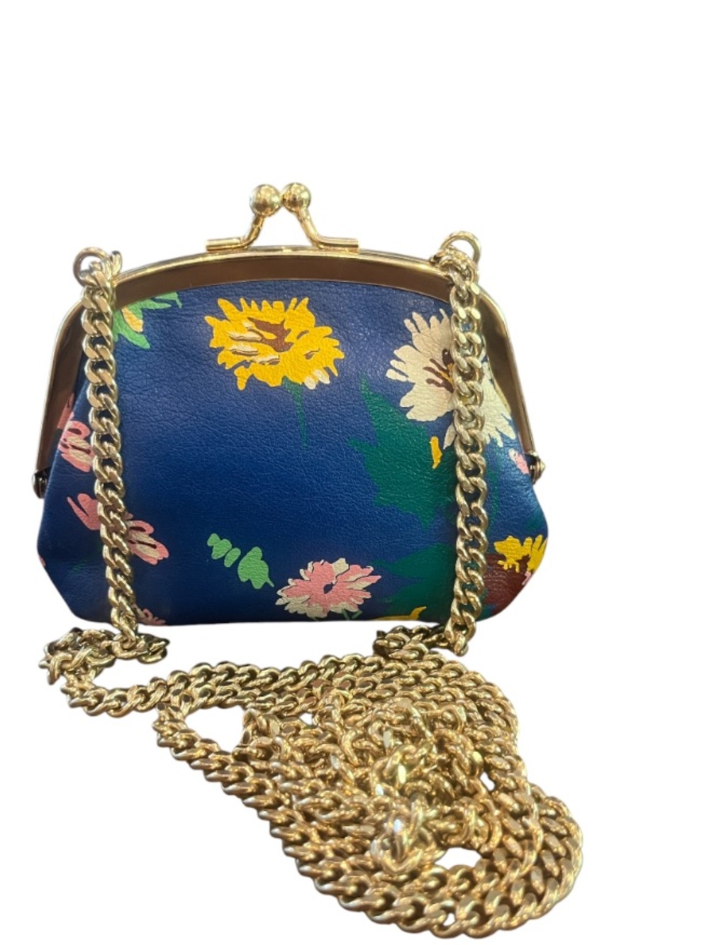& Other Stories Crossbody Leather Kisslock Floral Coin Pouch Bag